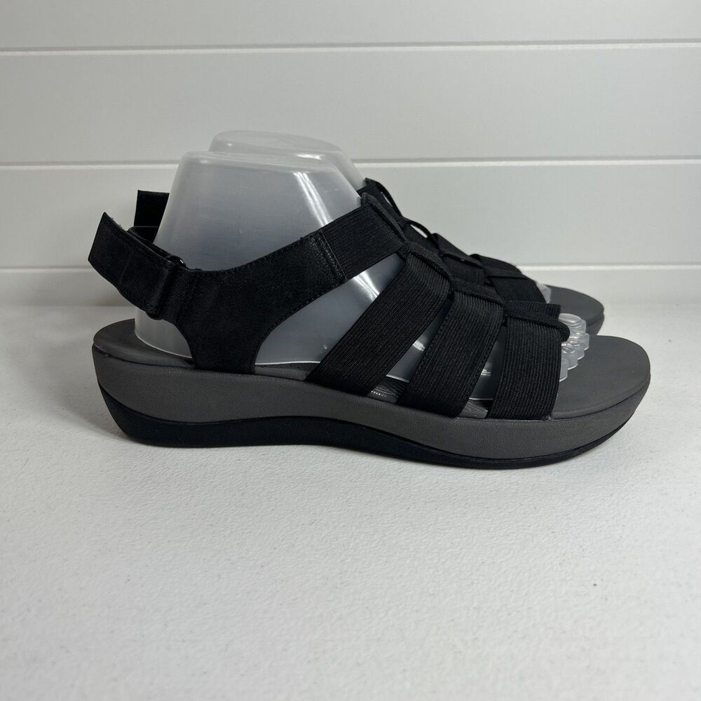 Clarks Shoes Womens Size 10 M Black Cushion Soft OrthoLite Sandals Cloudstepper